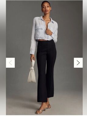 The Margot Black Kick-Flare Cropped Pants by Maeve Anthropologie size small